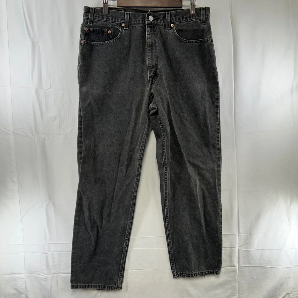 VTG Levi's 550 Relaxed Fit Jeans Mens 38x32 (Fit 36x30) Faded Black Tapered Leg